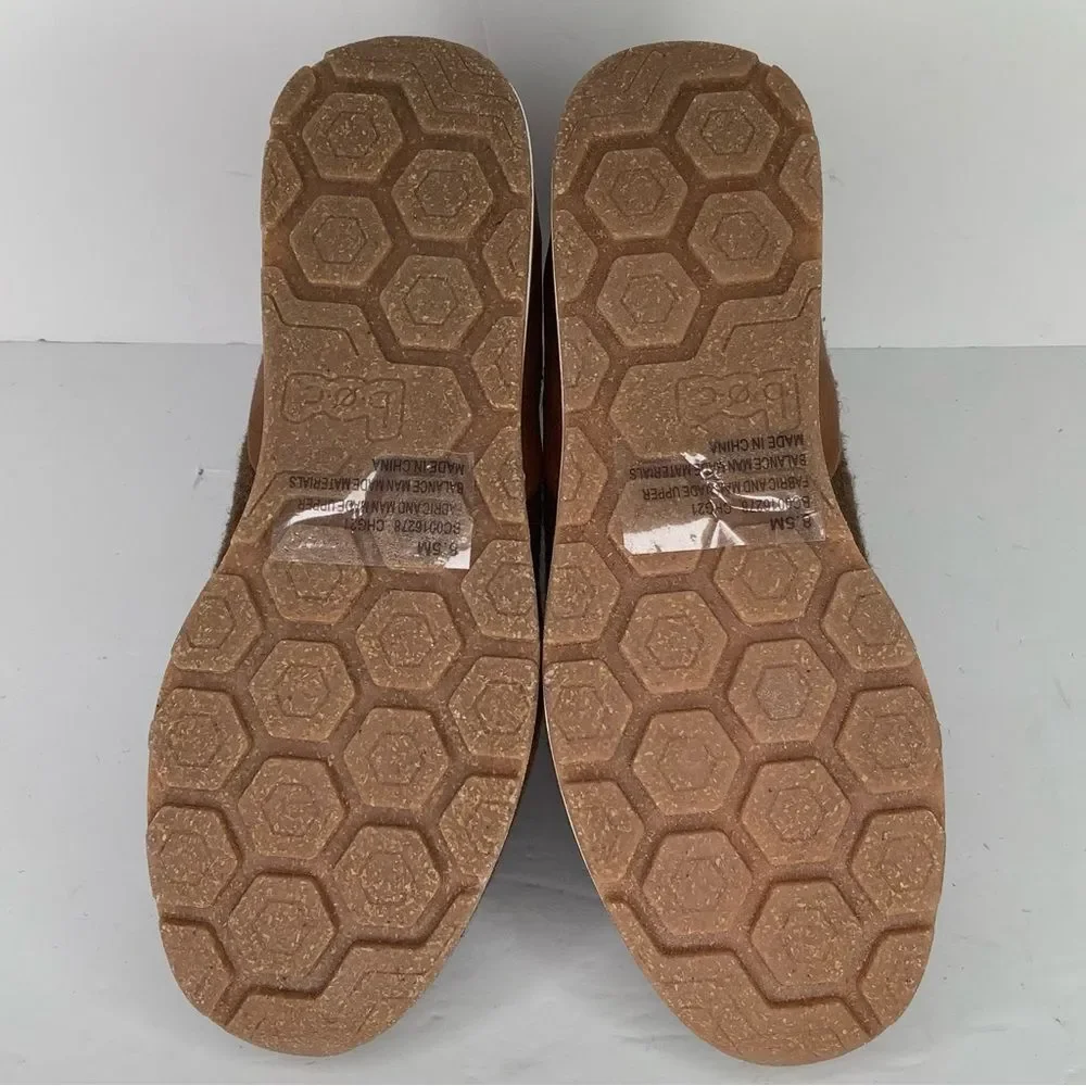 New B.O.C Kara Brown Textile Pull On Women's Chelsea Ankle Booties Sz 8.5M